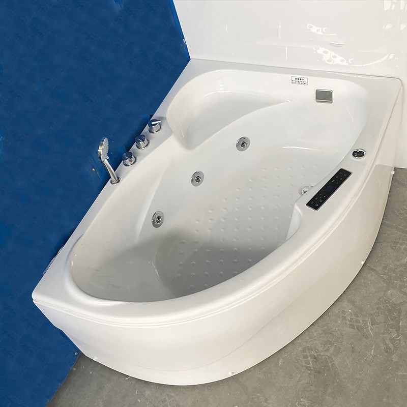 独立家用垂直转角浴缸冲浪按摩恒温加热小户型斜靠泡澡亚克力刀缸