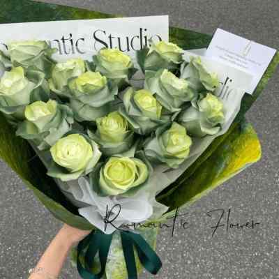 苏格兰绿玫瑰花束送女友鲜花速递同城北京上海广州生日全国配送店