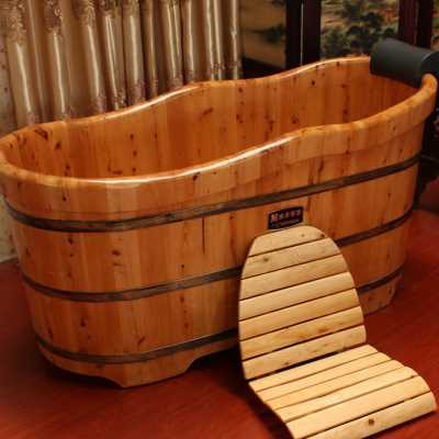 水木年华香柏木加厚木桶浴桶成人实木浴缸洗澡桶木盆单人泡澡木桶