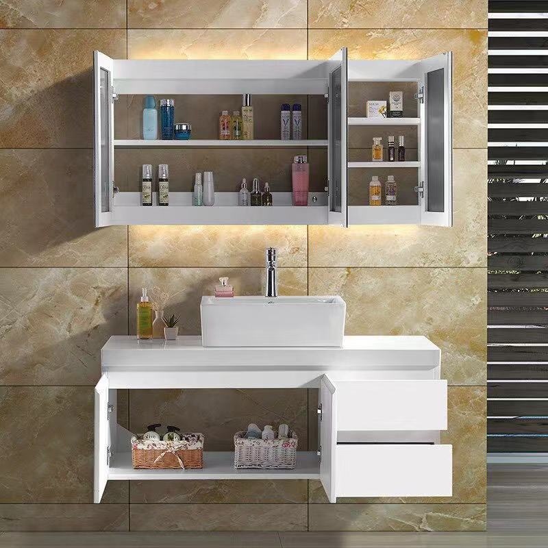 新轻奢现代简约岩板一体浴室柜组合洗手洗脸池卫生间洗漱台盆套品