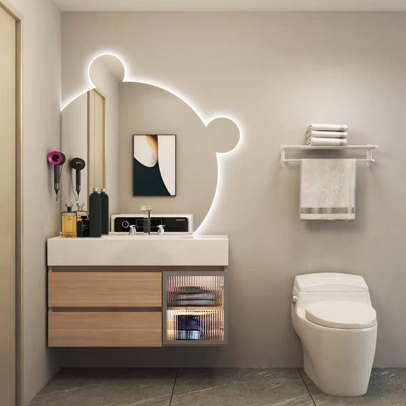 实木浴室柜组合现代简约陶瓷一体盆卫生间洗脸洗手洗漱台卫浴套装