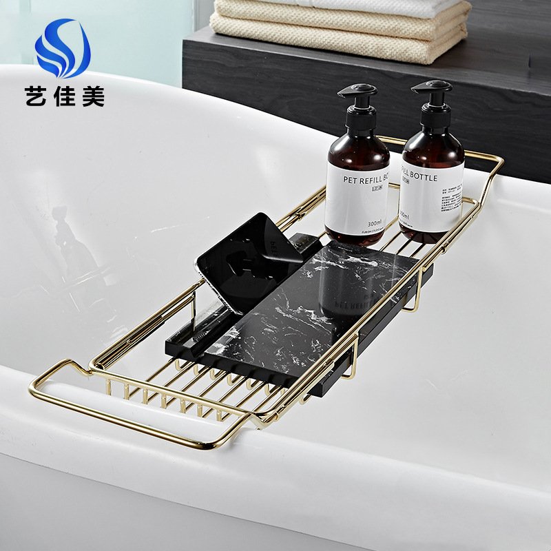 卫生间浴缸置物架可伸缩多功能沐浴泡澡支架防滑浴缸手机平板支架