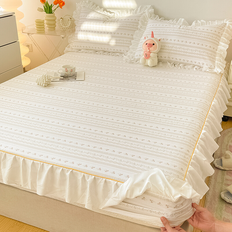纯棉床笠单件100全棉床罩席梦思床垫保护罩防尘罩床单床套三件套2