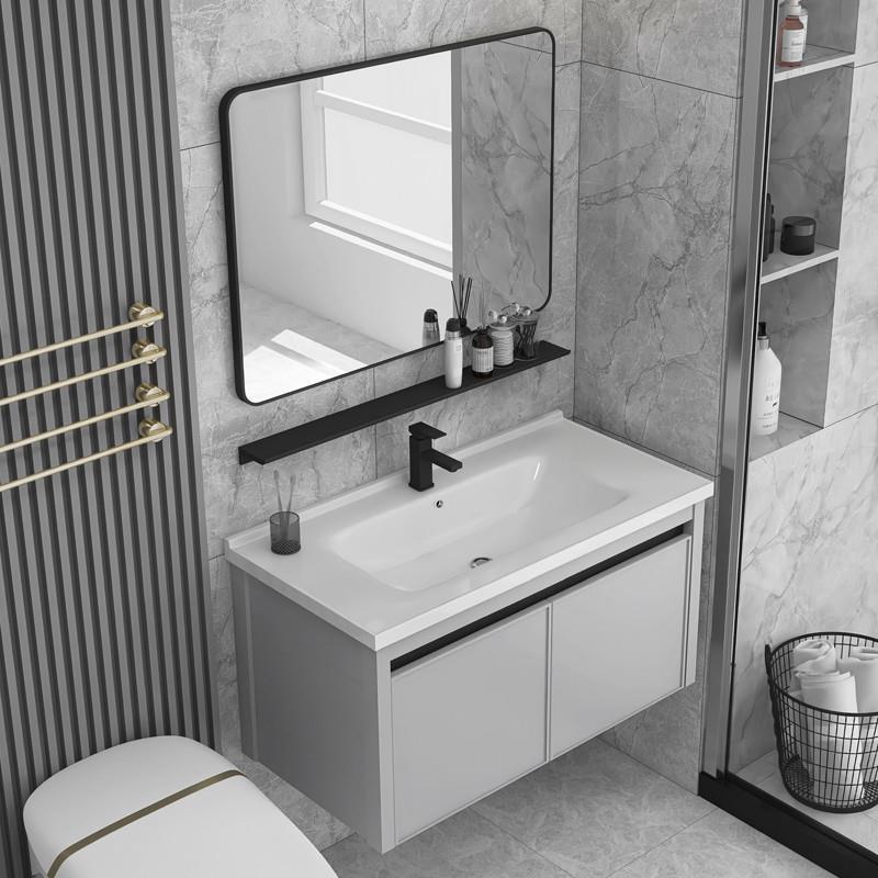 新款浴室柜一体盆洗脸盆柜组合现代简约洗手池小户型卫生间洗漱台
