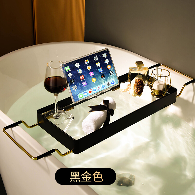 可浴缸浴室架架防滑手机泡澡网红伸缩亚克力置物架铝合金浴缸高级