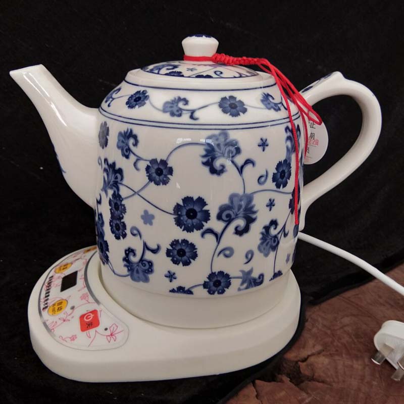 景德镇陶瓷青花梅花烧水保温电热水壶家庭实用方便时尚烧水电茶壶