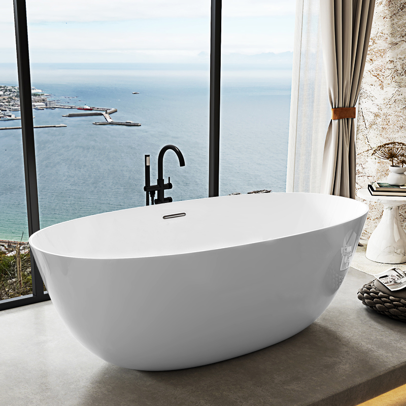 亚克力浴缸家用小户型迷你独立式日式椭圆可移动泡澡网红酒店浴盆