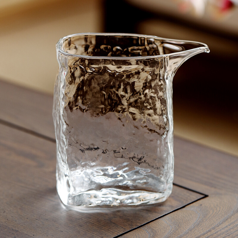日式创意玻璃公道杯锤纹透明玻璃公杯茶海大号分茶器匀杯功夫茶具