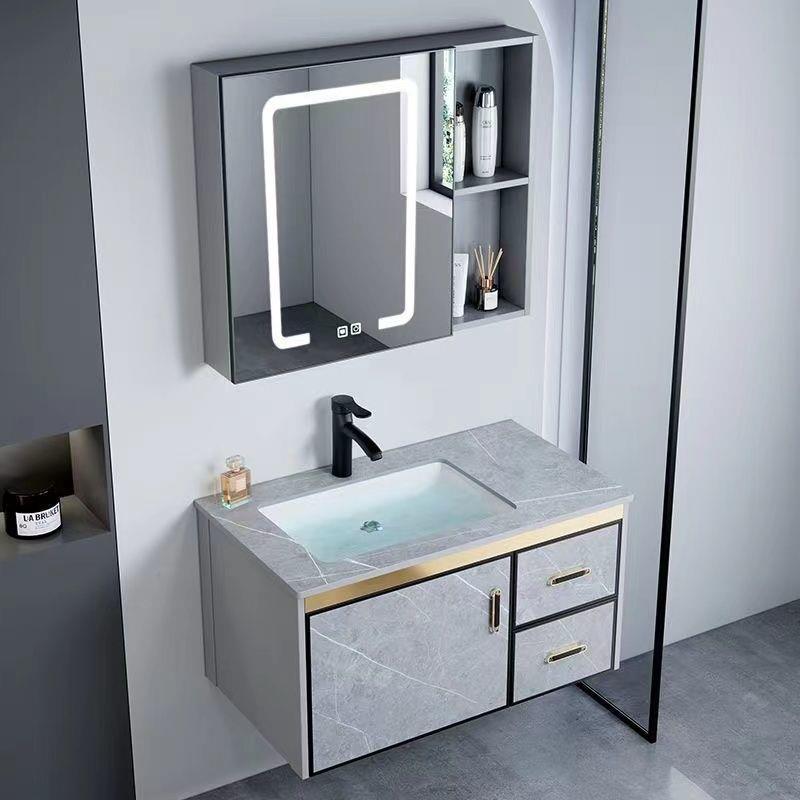 太空铝浴室柜洗脸盆柜组合卫生间洗手台盆一体洗漱台现代简约智能