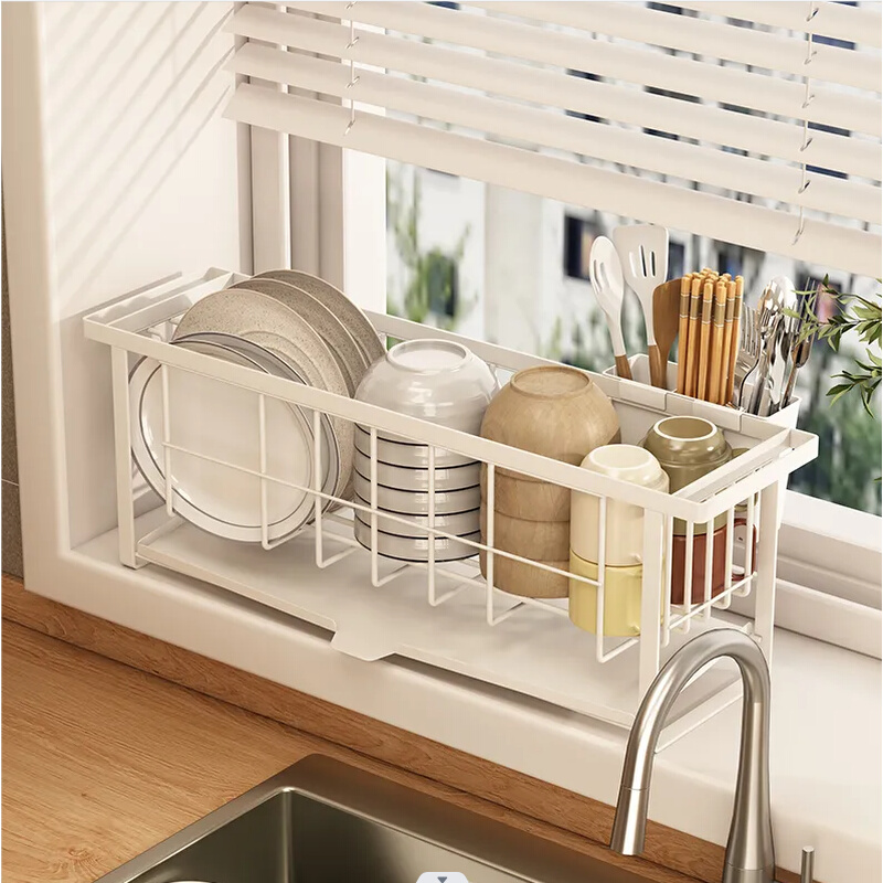 厨房置物架沥水碗架放碗盘子置物架筷子砧板小型家用窄水槽置物架