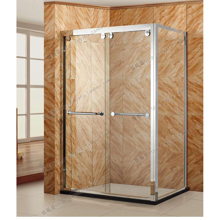 高档不锈钢淋浴房长方形整体浴室隔断推拉门简易冲淋房卫生间移门