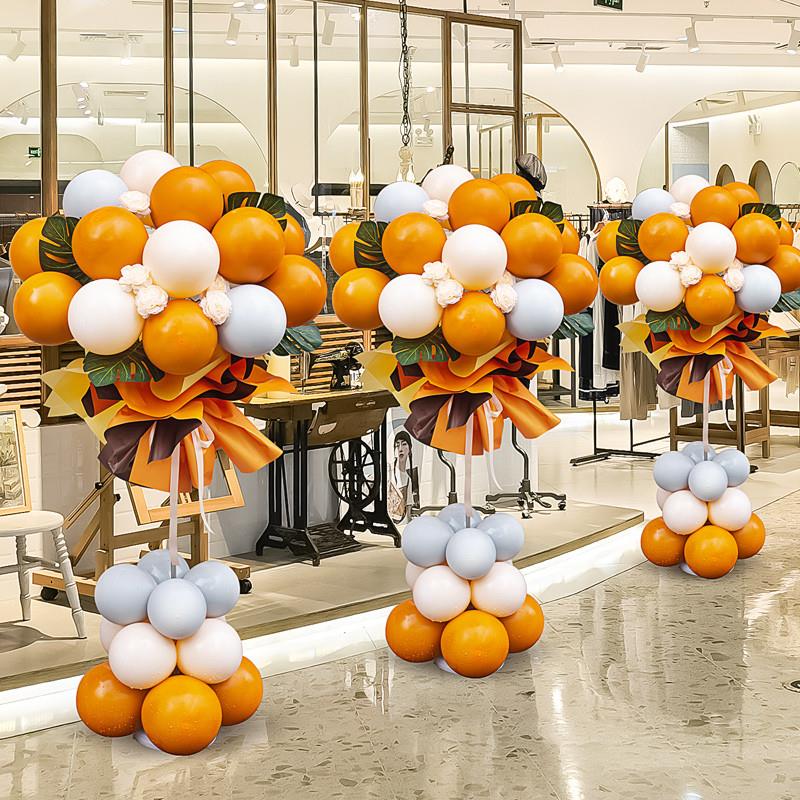 开业气氛布置商场店铺门口周年庆典活动场景氛围装饰立柱气球花篮