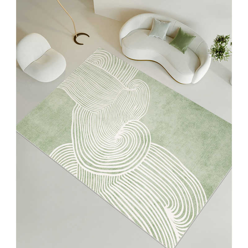 北欧ins地毯客厅卧室沙发茶几垫 日式侘寂风绿色清新自然民宿地垫