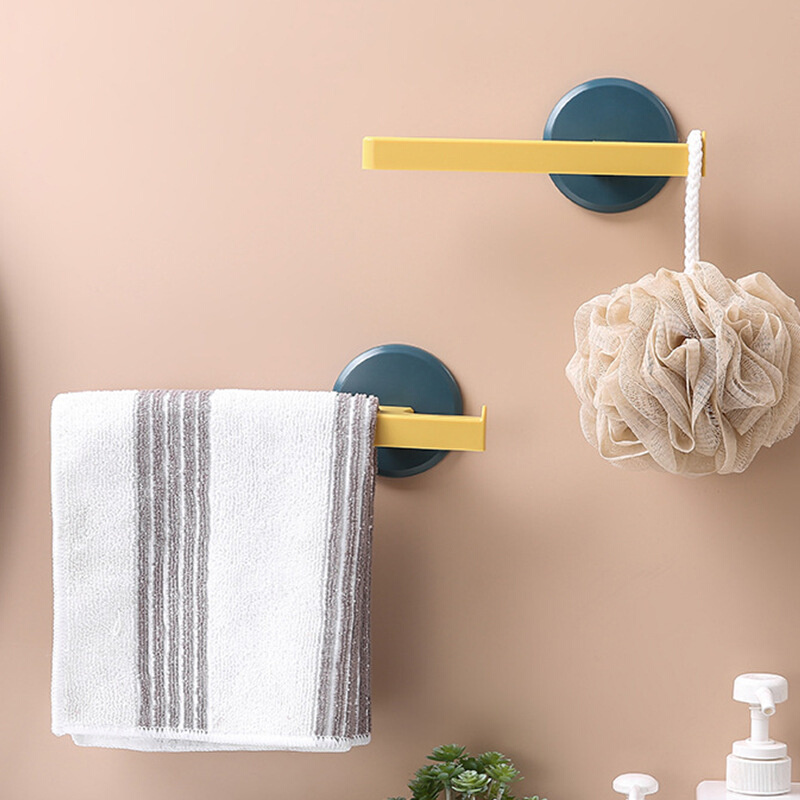 浴室毛巾架免打孔塑料厨房壁挂式挂抹布单杆卫生间毛巾置物架