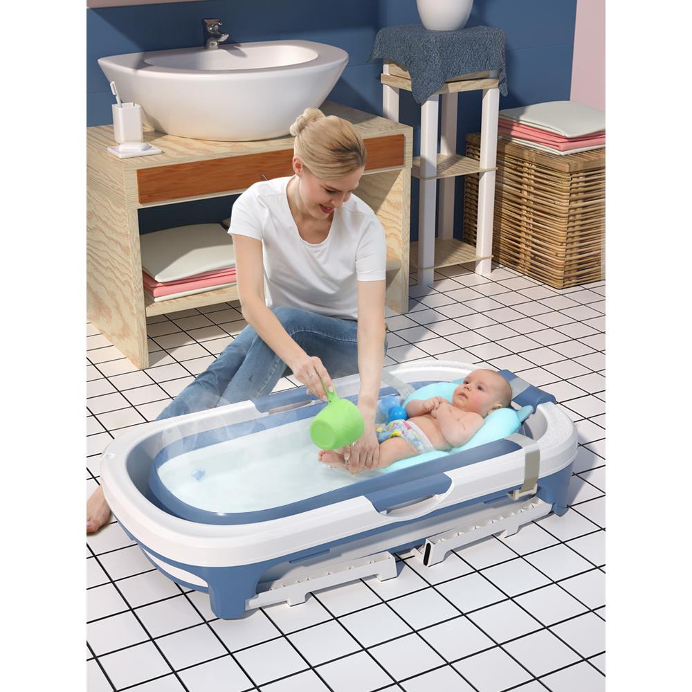 高档婴儿洗澡盆加厚宝宝浴盆儿童洗澡桶折叠浴桶可游泳大号浴缸泡