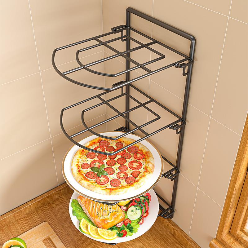 备菜置物架厨房多层放菜神器锅具可折叠盘碗碟架壁上挂式收纳架子
