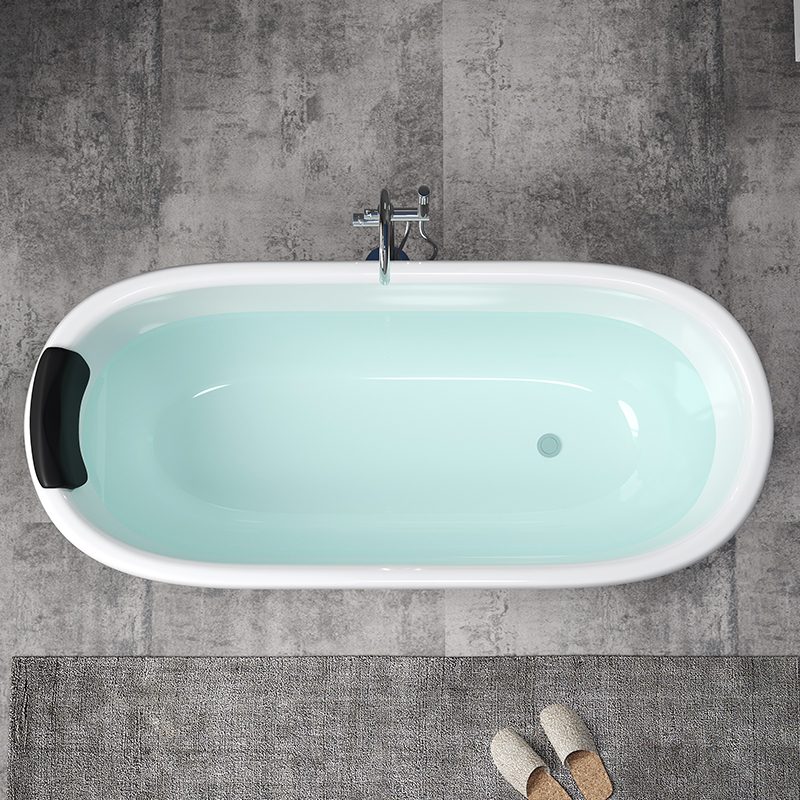 小户型家用亚克力浴缸椭圆环保祛甲醛独立式日式双层保温浴池包邮