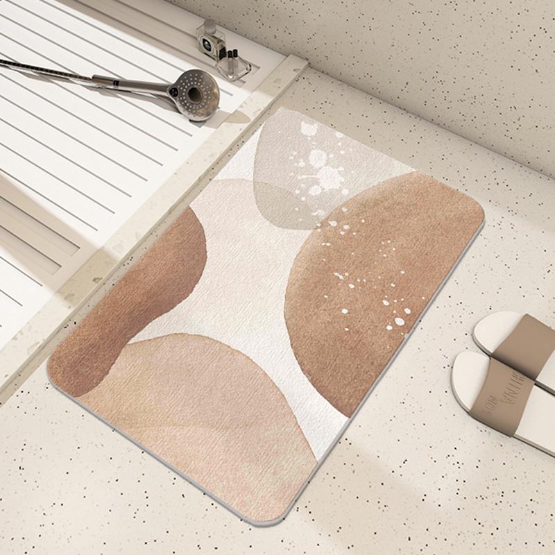 北欧浴室硅藻泥脚踏垫卫浴门口洗澡隔水地垫卫生间吸水防滑垫地毯