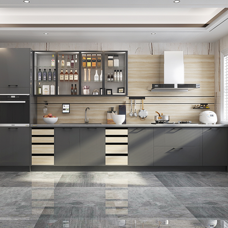 极速欧派整体橱柜定制厨房灶台柜一体家用现代简约厨柜装修石英石