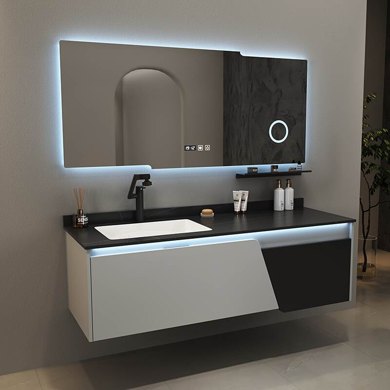 橡木智能浴室柜陶瓷一体盆现代简约卫生间洗脸盘柜洗漱台洗手盆柜