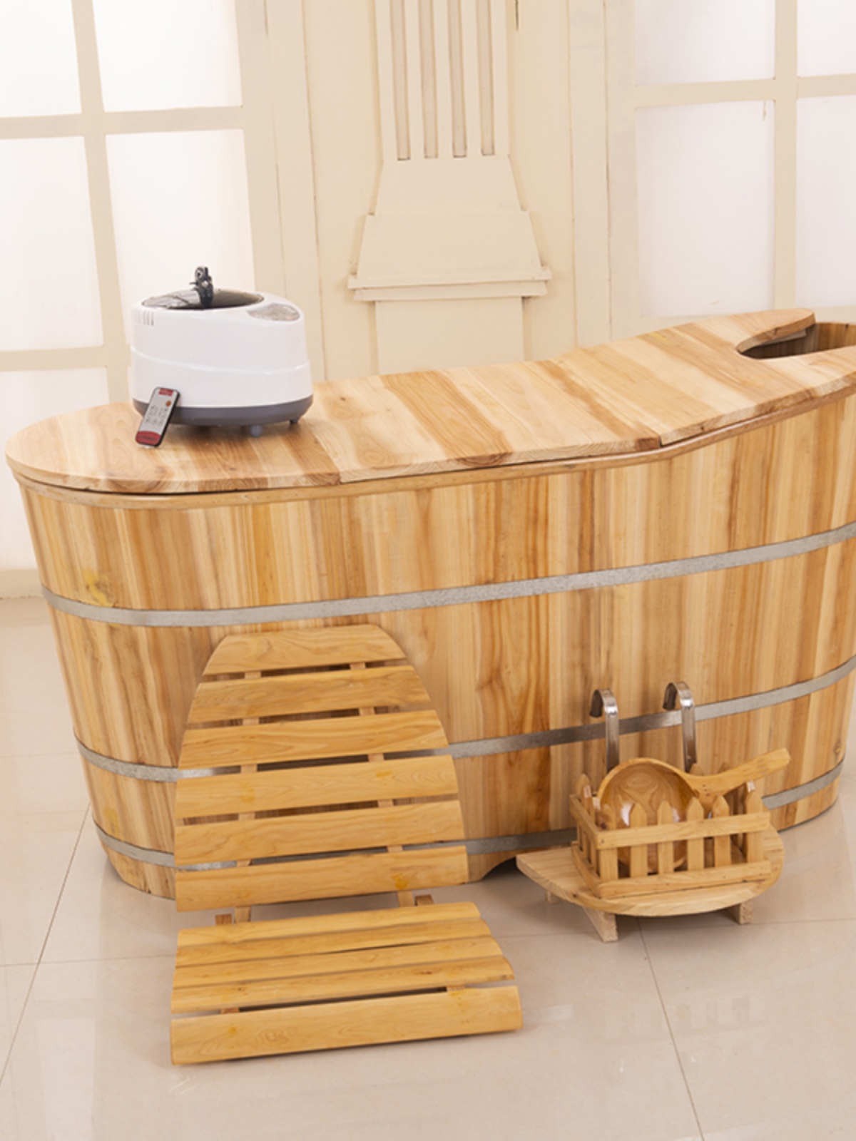 实木浴盆浴缸木桶沐浴桶木制浴盆家用泡澡桶大人木头熏蒸桶全身。