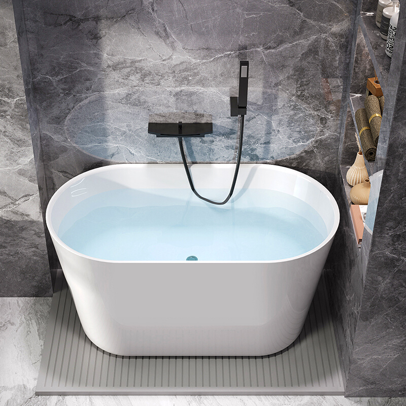 亚克力家用小户型浴缸迷你成人无缝一体独立式深泡小型浴缸窄边