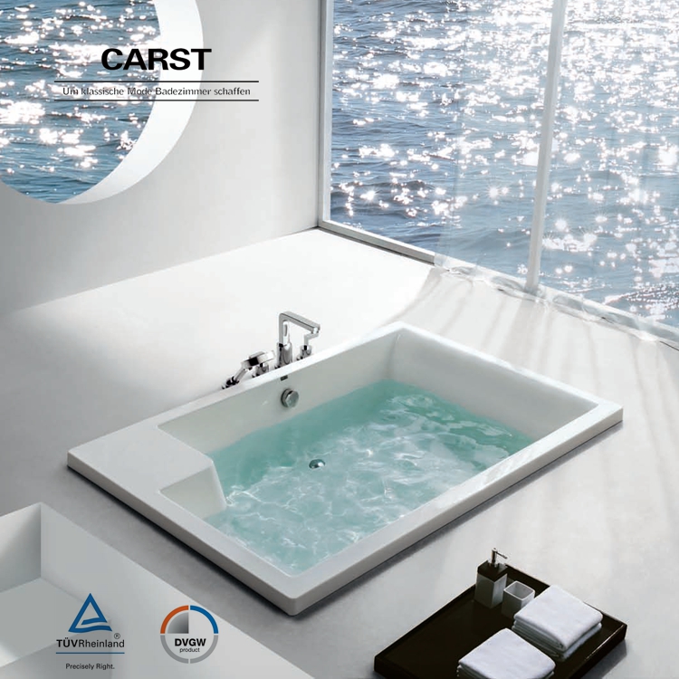 德国CARST卫浴双人按摩浴缸家用嵌入式亚克力冲浪气泡恒温加热