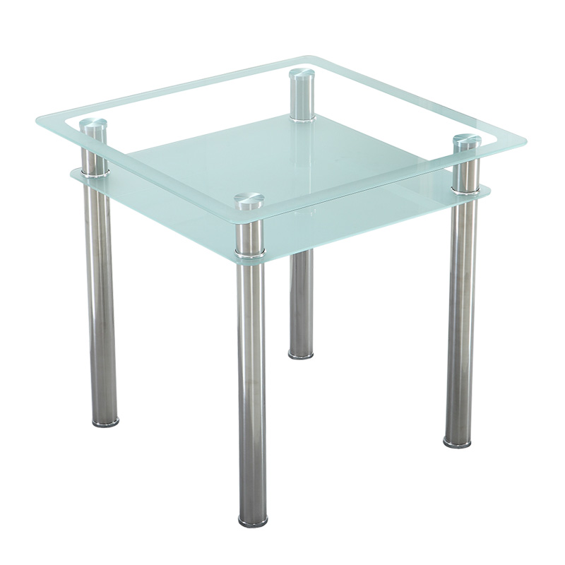 现代简约吃饭桌椅家用小户型餐桌休闲钢化玻璃接待洽谈桌桌子组合