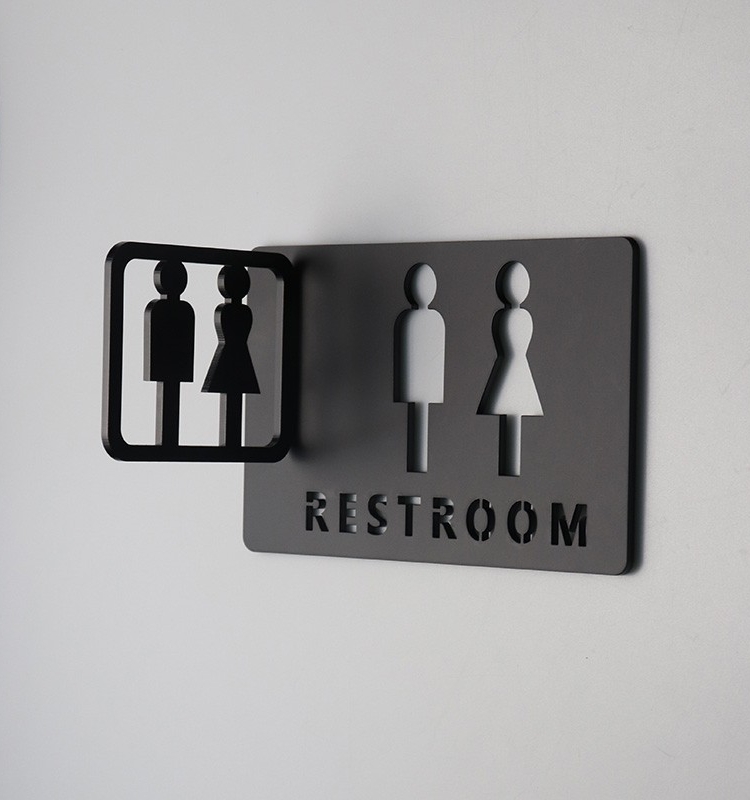 洗手间标识牌镂空男女厕所标牌个性卫生间提示牌公司高档门牌包邮
