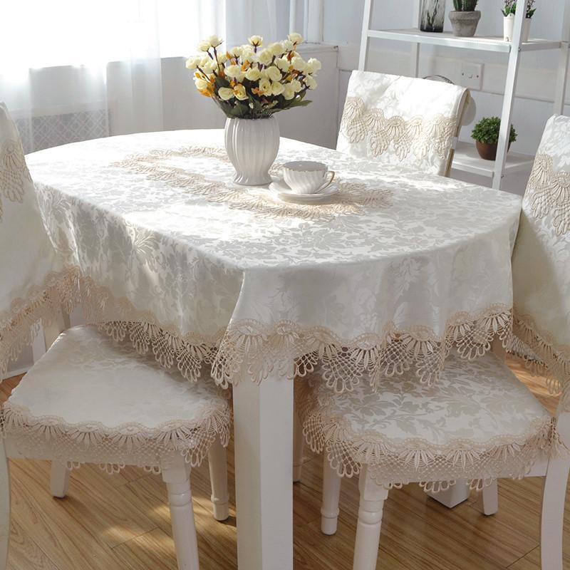欧式蕾丝椭圆形桌布布艺茶几桌布可折叠伸缩桌餐桌布田园防烫台布