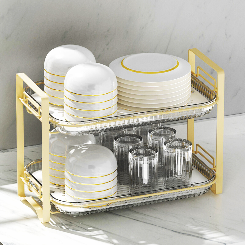 碗架双层简易沥水碗碟架放碗筷盘子收纳厨房家用洗碗水槽置物架子