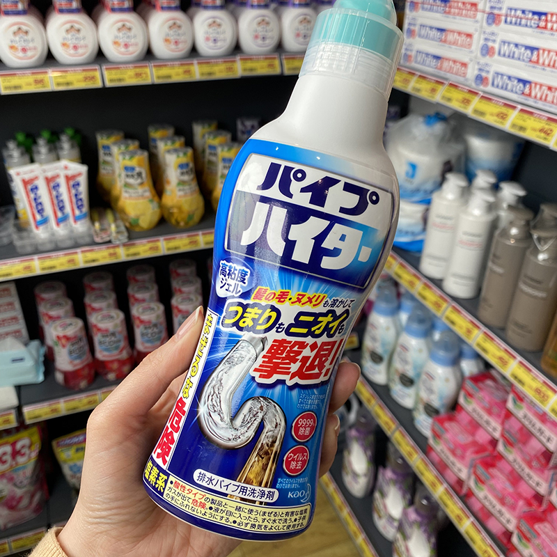 日本花王管道疏通剂厕所地漏水槽清洁剂下水道堵塞除臭500g/瓶