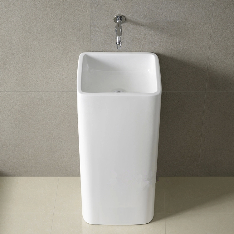 定制一体立柱盆陶瓷洗手盆阳台卫生间立式洗面盆方形连体柱盆小型
