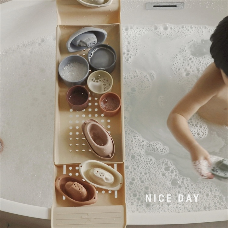 韩国ins可伸缩浴缸置物架儿童泡澡玩具多功能收纳架子浴桶支架