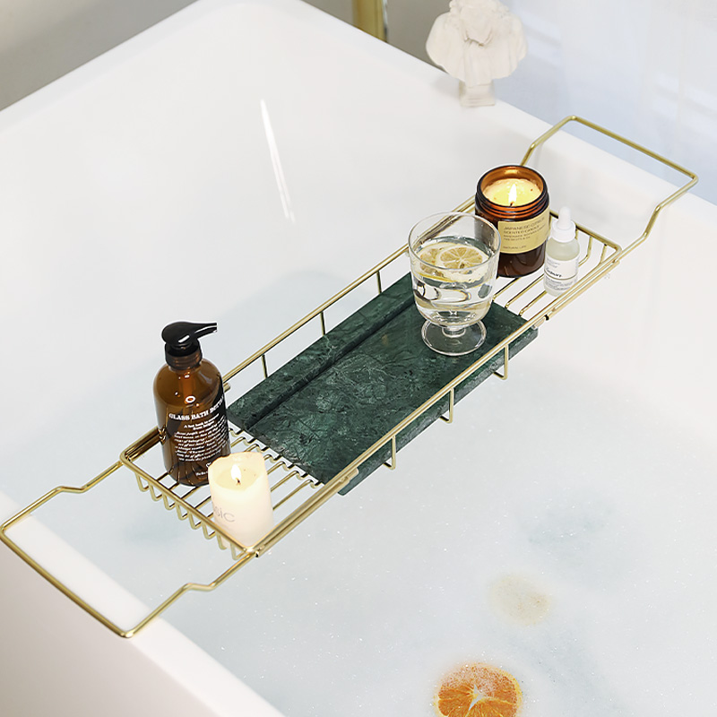北欧浴缸置物架浴室伸缩多功能卫生间泡澡ipad手机架轻奢收纳置物