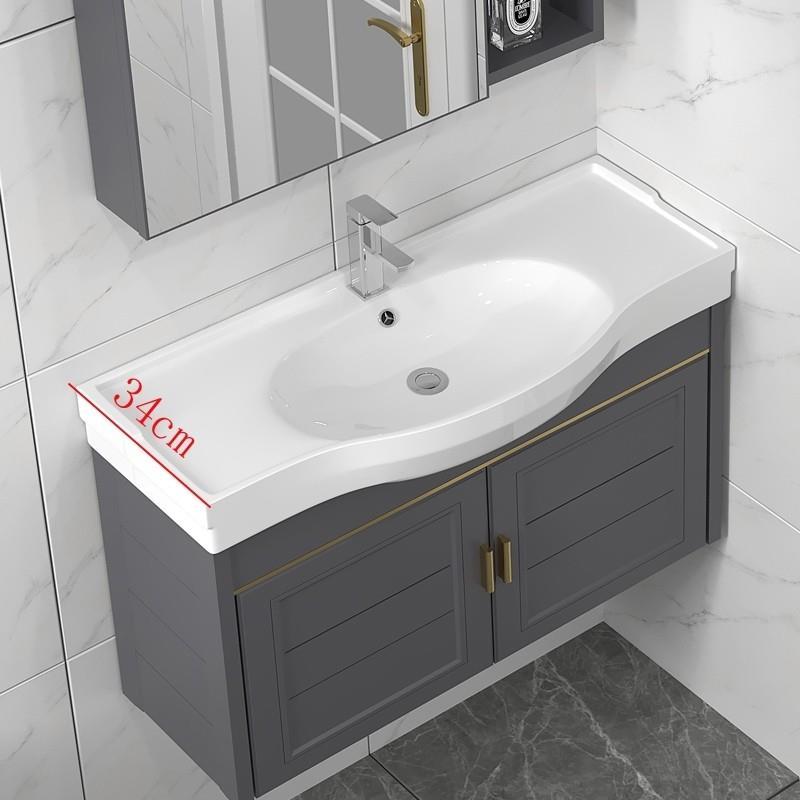 小户型太空铝浴室柜组合小尺寸迷你转角盆洗手池阳台卫生间洗脸盆