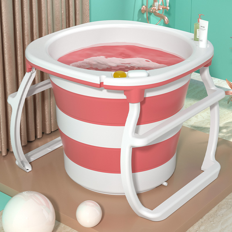宝宝游泳桶可折叠浴桶大人浴缸加高儿童沐浴盆全身圆形洗澡桶家用