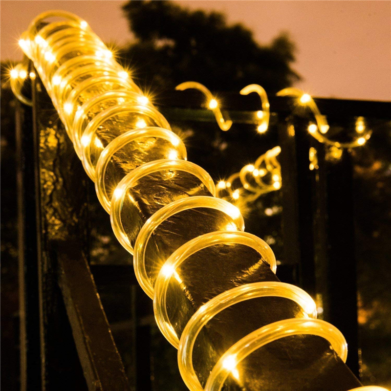 太阳能灯带led户外防水彩灯管子灯铜线灯串树木花园庭院装饰闪灯