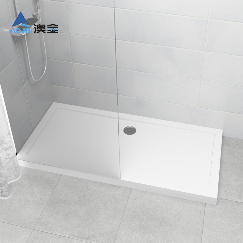 澳金SMC淋浴盆家用卫生间防滑简易长方形淋浴房底座底盆高盆白色