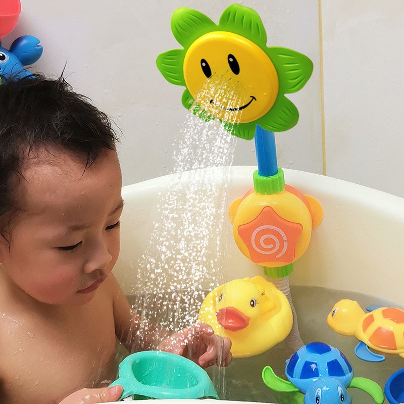 宝宝洗澡玩具婴儿童神器套装女孩游泳戏水泡泡机电动喷水花洒男孩