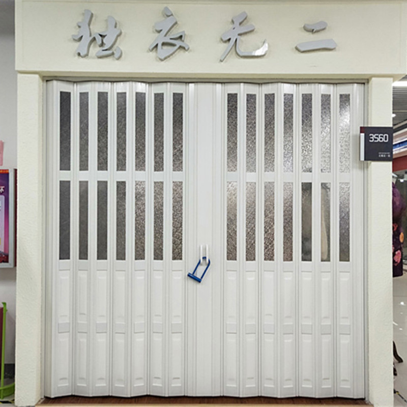 恒鑫PVC折叠门 开放式厨房移门室内隔断卫生间推拉吊轨阳台商铺门