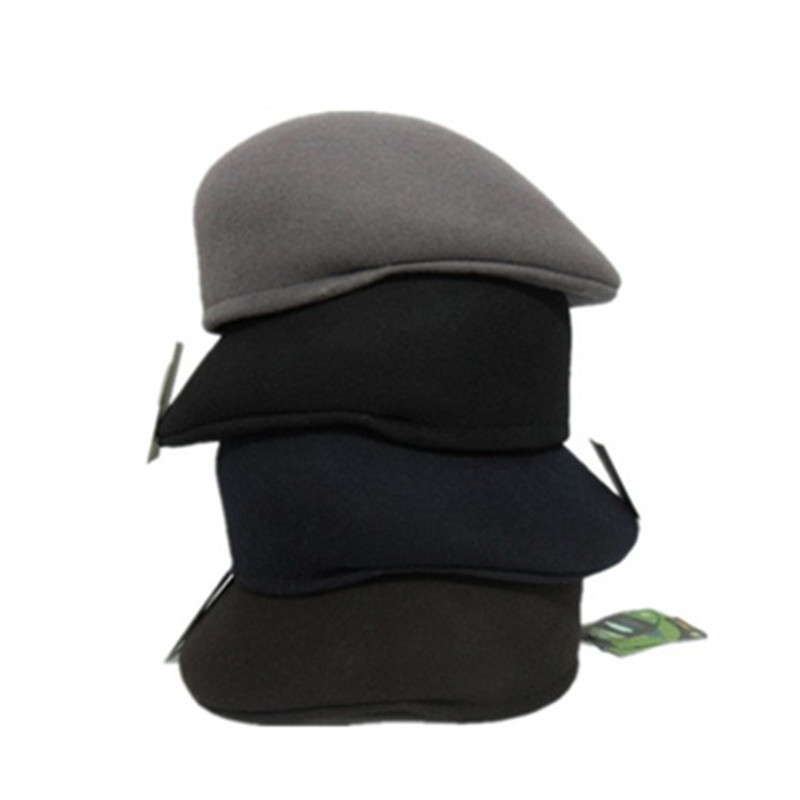 秋冬季羊毛尼男士休闲帽鸭舌帽子前进帽中老年保暖帽子大头围帽子