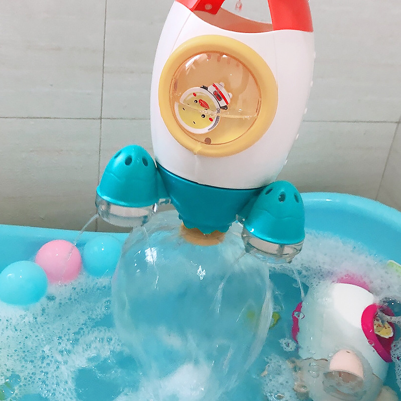 儿童戏水玩具火箭旋转喷水婴儿戏水花洒宝宝洗澡浴室玩具抖音同款