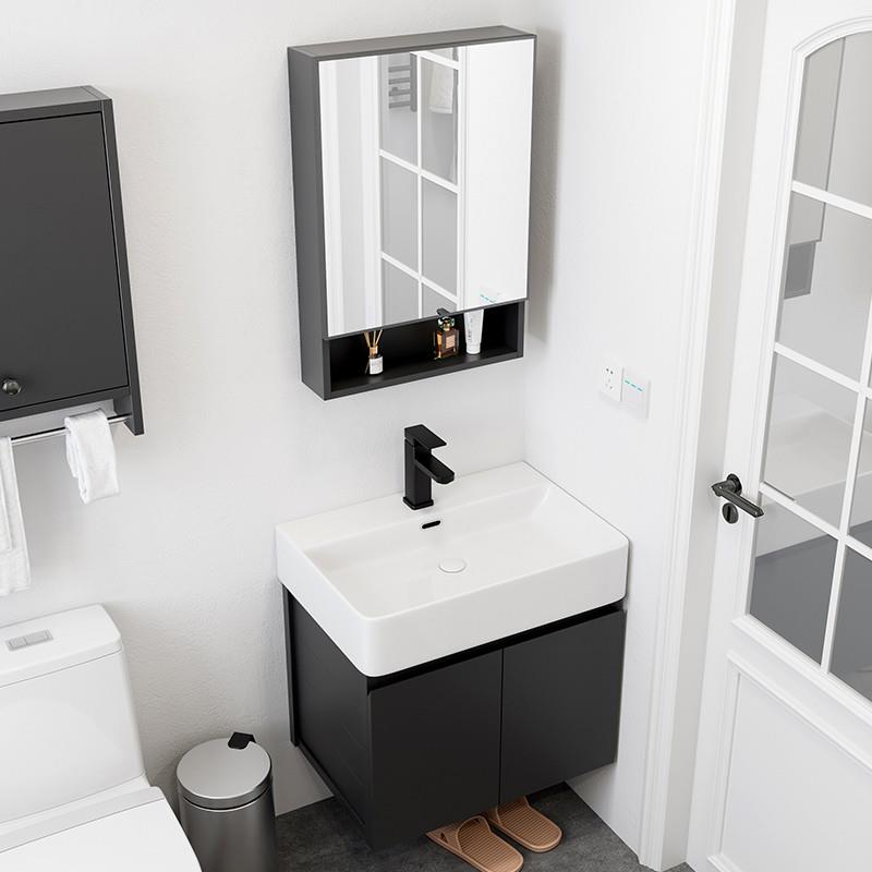 超窄太空铝浴室柜洗脸盆柜组合小户型洗漱台卫生间小尺寸洗手盆