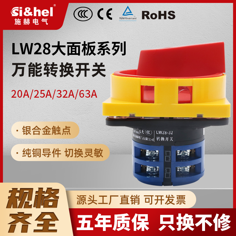 LW28-20GS04-1/2万能转换开关电源切断旋钮负载开关20A-160A施赫