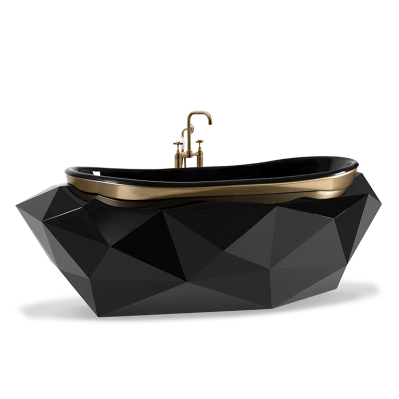 不锈钢菱形浴缸葡萄牙豪华别墅大平层轻奢独立浴室缸设计师款浴缸