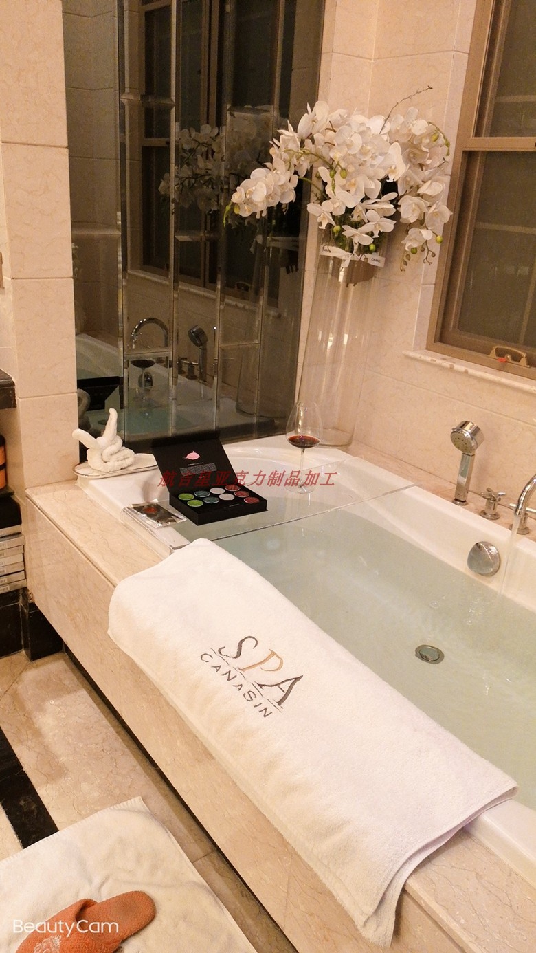 厂亚克力浴缸架SPA浴缸桌浴室浴缸隔板浴缸置物架板泡澡手机木促