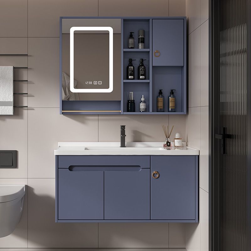 橡木浴室柜挂墙式现代简约卫浴柜智能洗脸盆陶瓷北欧洗手池柜组合