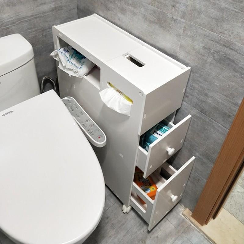 浴室夹缝置物架落地卫生间马桶边柜厕所洗漱台窄柜洗手间收纳侧柜