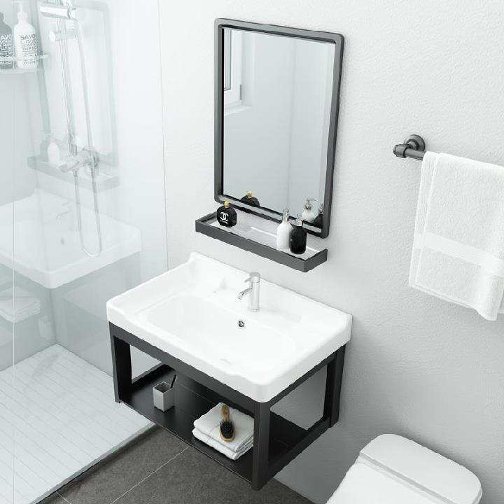 浴室洗脸盆洗漱台简易水池单个家用卫生柜收纳架壁挂式家装组合